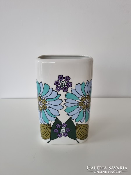 Hollóházi porcelán váza, modern forma