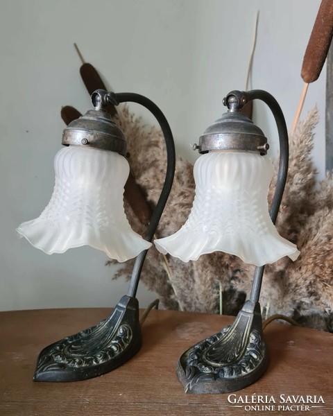 Art Nouveau bedside lamps