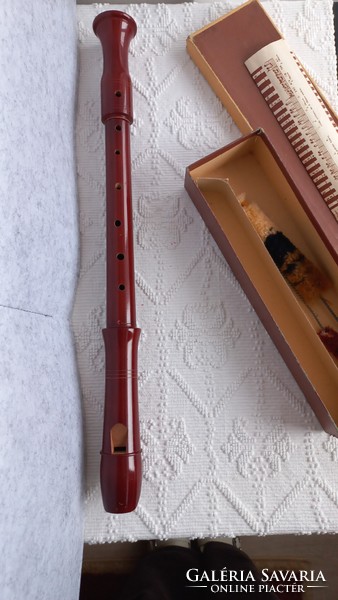 Vintage herwiga ndk flute, in original box, with cleaning brushes, instruction manual, in good condition