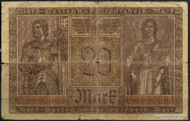 D - 027 -  Külföldi bankjegyek:  1918 Németország 20 márka