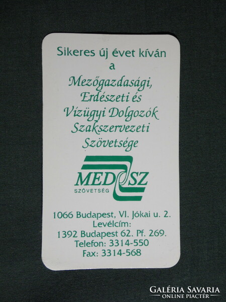 Card calendar, medosz, union of agricultural forestry water workers, 2000, (6)