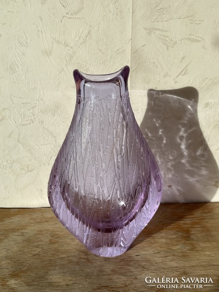Miroslav Klinger purple glass vase sklo union zeleny brod glass factory (u0012)
