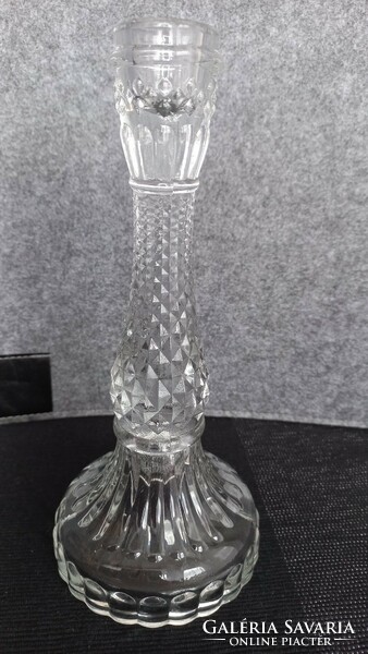 Glass candle holder 22 cm, base diameter: 10 cm, in good condition, flawless
