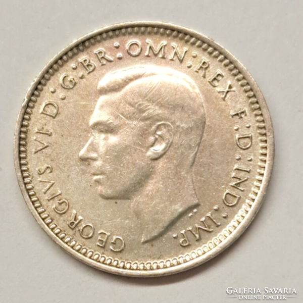 Australia vi. George .500 Silver 3 pence 1943. (H/38)
