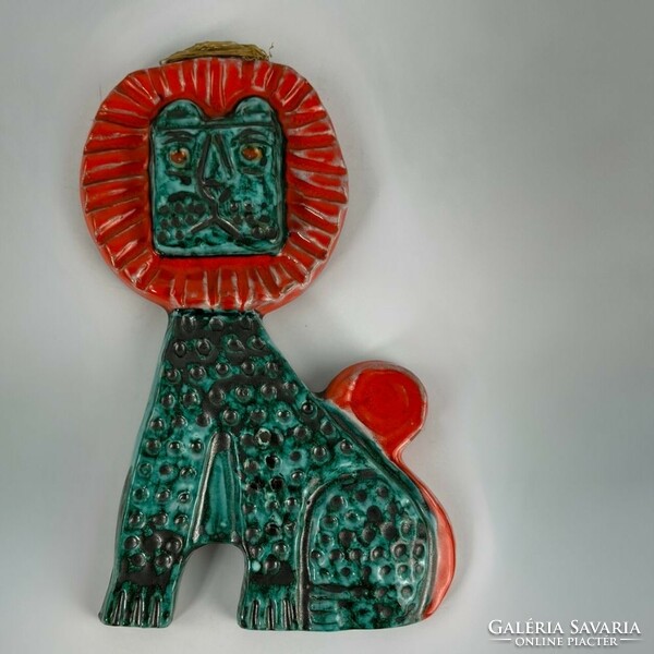 Gardener's retro colorful ceramic lion