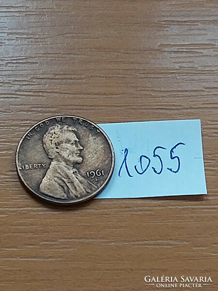 Usa 1 cent 1961 d, abraham lincoln, copper-zinc 1055