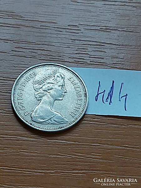 English England 5 pence 1969 ii. Elizabeth copper-nickel 414