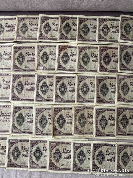 1 db száz pengő 100 pengő százpengő 1945 (lemezhibás) Hunyadi Mátyás
