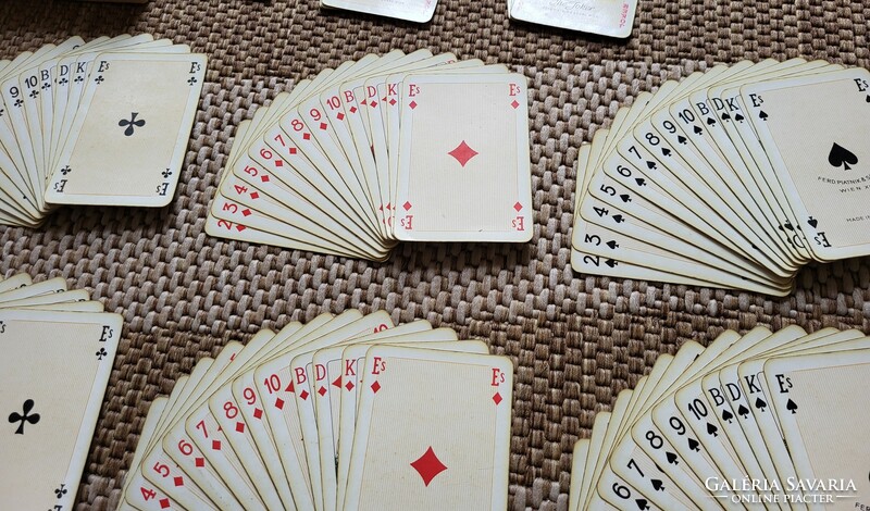 Rummy bridge canasta card in a deck of French cards in a box