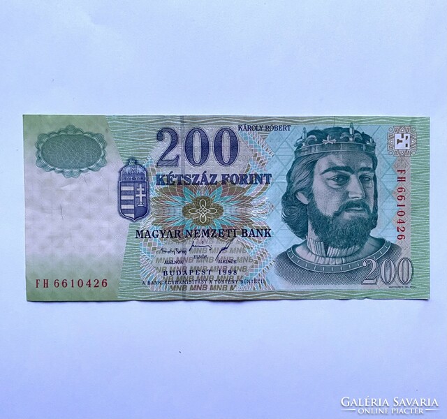 Kétszáz forint 200 Forint 1998 FH 3 aláírás+ a bankvezetők titulusának feltüntetésével!