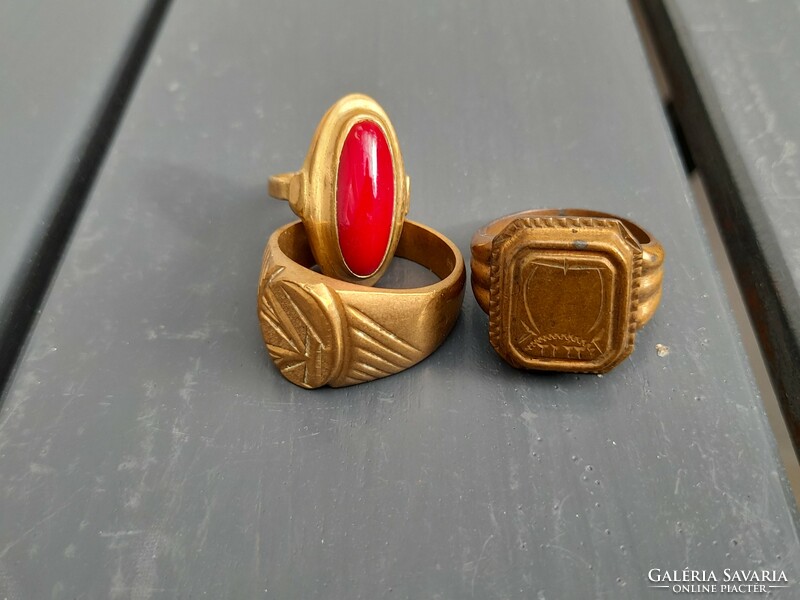 Copper signet ring for men + one for women
