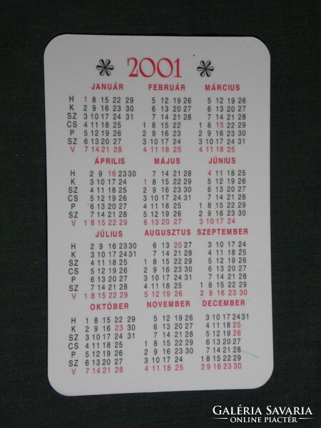 Card calendar, festive, Fenyves pewter, Pécs, 2001, (6)