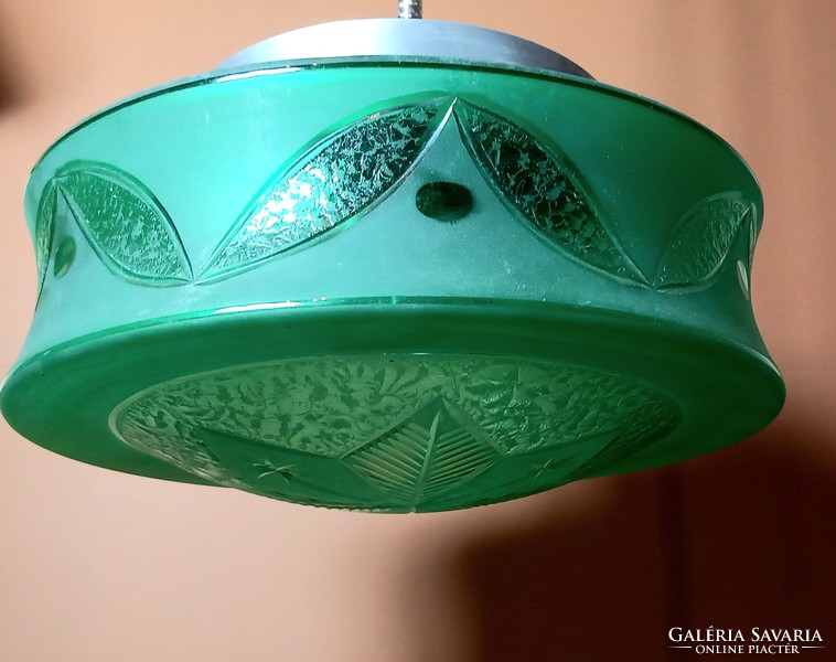 Bauhaus zöld mennyezeti lámpa ALKUDHATÓ Art deco design