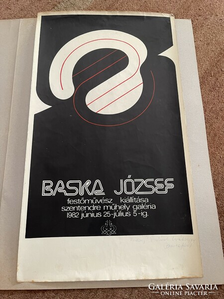 Exhibition poster signed by József Baska, Szentendre, 1982