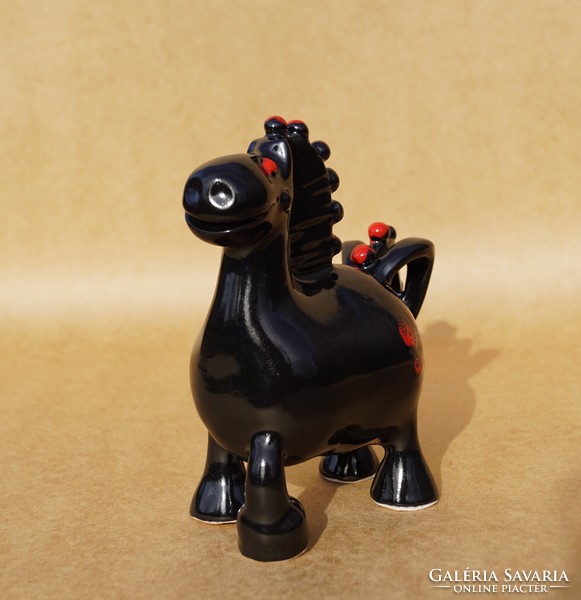 Csavlek Etelka is a Hungarian ceramic craftsman fairy tale horse figurine