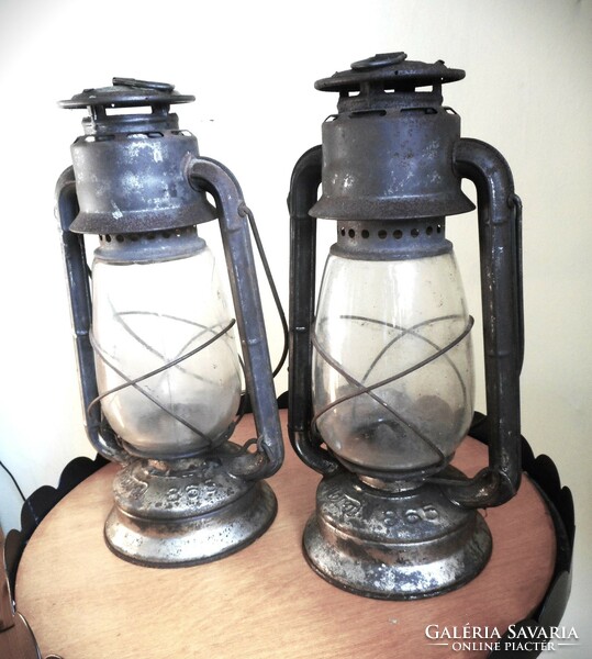 2 pcs. Storm lamp, kerosene lamp (meva 865 type)