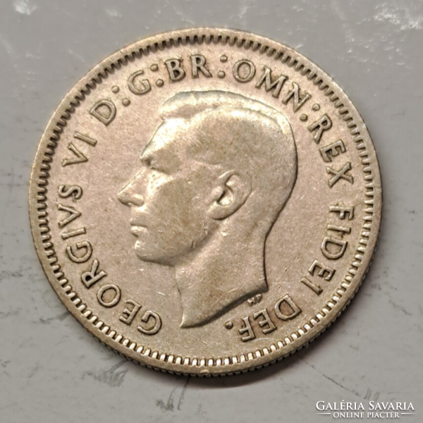Australia vi. George .500 Silver 6 pence 1951. (H/34)