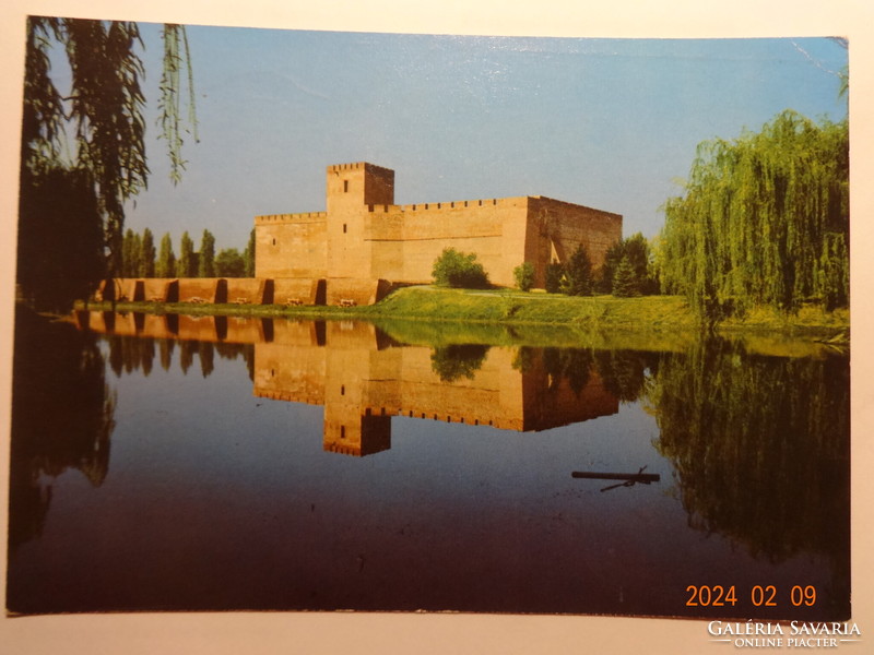 Old postcard: Gyula, castle (1976)