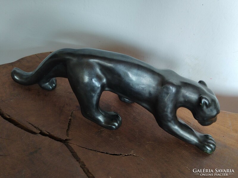 Nice black panther large ceramic art deco vintage