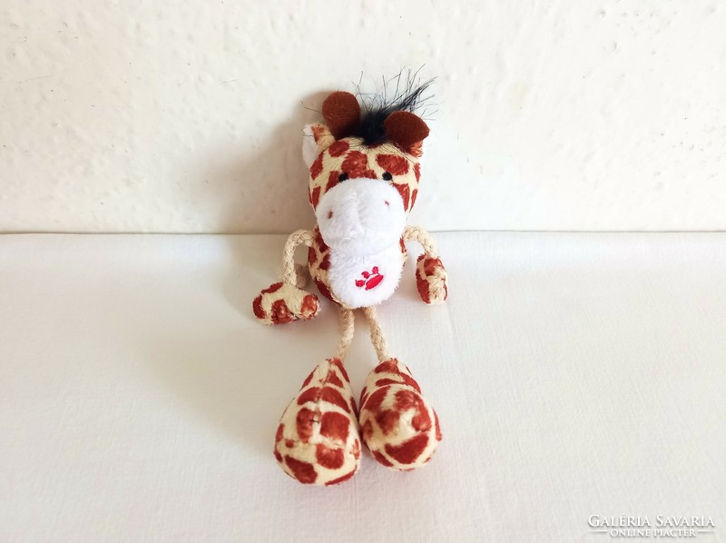 Plush keychain, hanging-legged giraffe figure