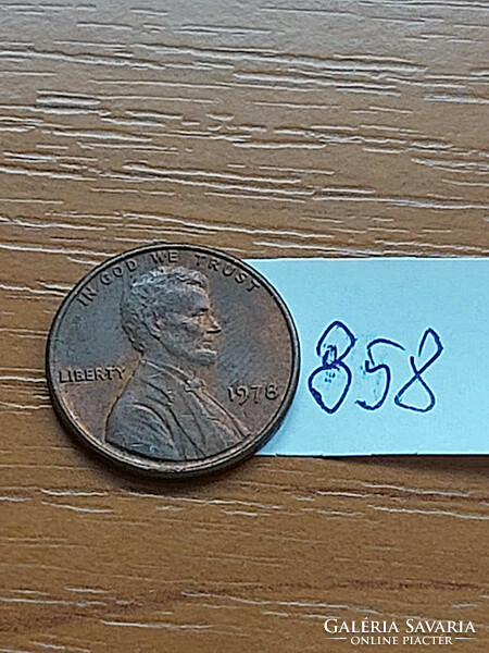 Usa 1 cent 1978 abraham lincoln, copper-zinc 858