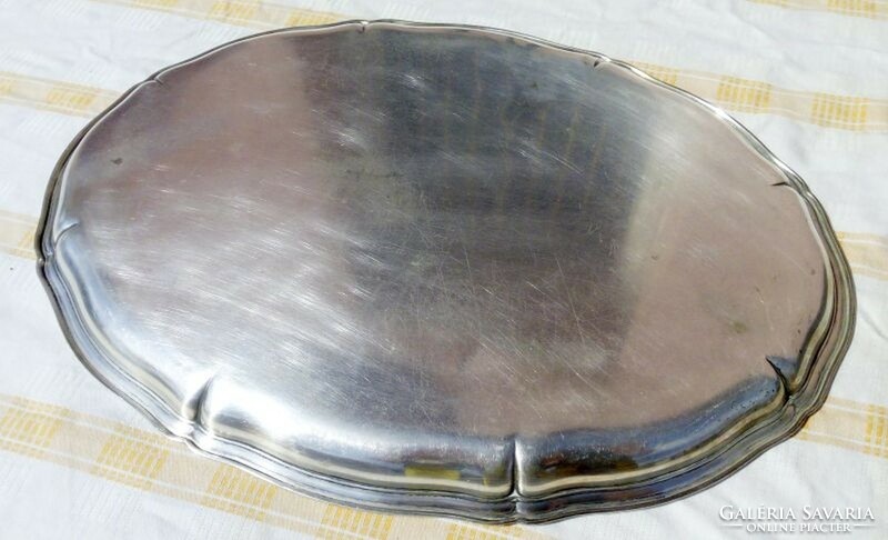 Antique baroque style silver plated alpaca tray with old wmf mark, unique rarity