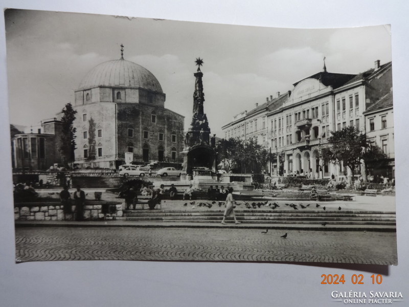 Old postcard: Pécs, Széchenyi Square, 1960