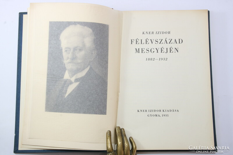 KNER Izidor Félévszázad mesgyéjén. Bibliofil félbőr kötésben. Kner szóróappal. Tiszteltpéldány.