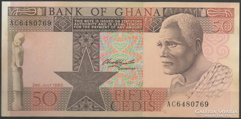 D - 059 -  Külföldi bankjegyek: 1980 Ghána 50 cedis UNC