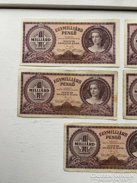 5 db egymilliárd pengő   1946 március 18-án