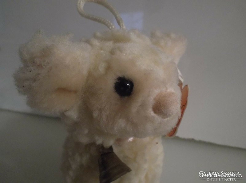 Lamb - with tag - 11 x 10 cm - metal - bell - very soft - plush - exclusive - German - flawless
