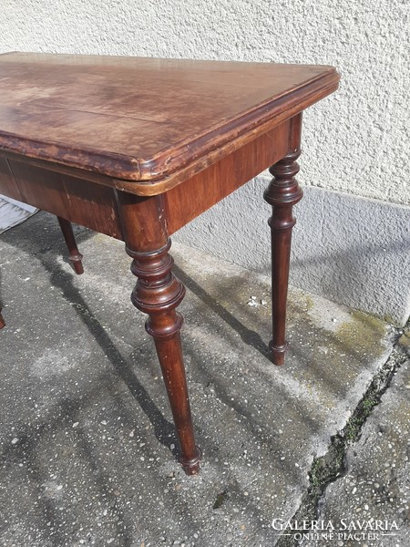 Antique folding table with beautiful legs