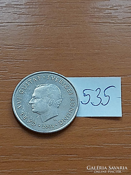 Sweden 1 kroner 2003 xvi. King Gustav Károly, copper-nickel 535
