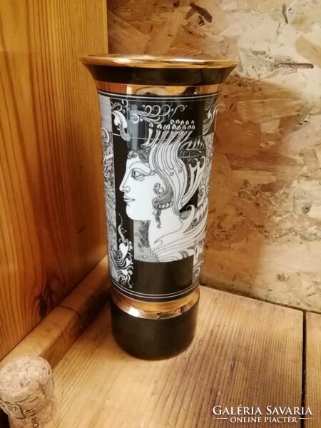 Hollóházi Saxon endre porcelain vase sunlight collection 20 cm