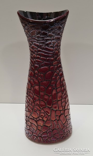 Zsolnay red / oxblood shrink glaze / cracked glaze eosin vase