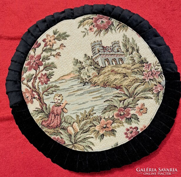 1 Tapestry round decorative pillow (l3770)