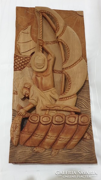 Wood carving, wall decoration 49 cm x 24 cm