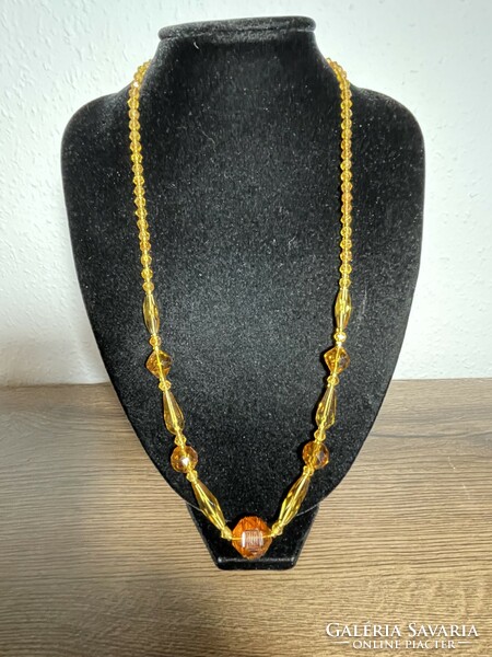 Art deco polished/engraved necklace in warm/velvet tones. Rarity, in perfect condition