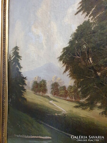 Beautifully painted romantic landscape, very good quality. It has no signature. Oil on canvas. 90X75