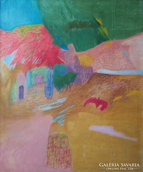 Daniela Bikácsi's oil-on-canvas painting titled 