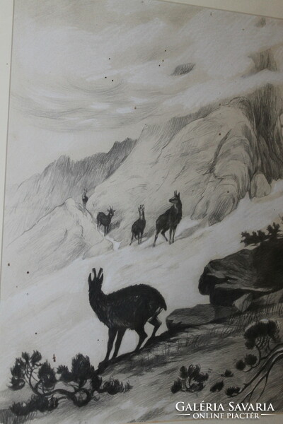 Hunting lithograph or etching 748