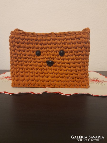 New square crochet storage teddy bear