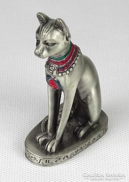 1Q401 Egyiptomi dísztárgy fém szfinx macska 8 cm