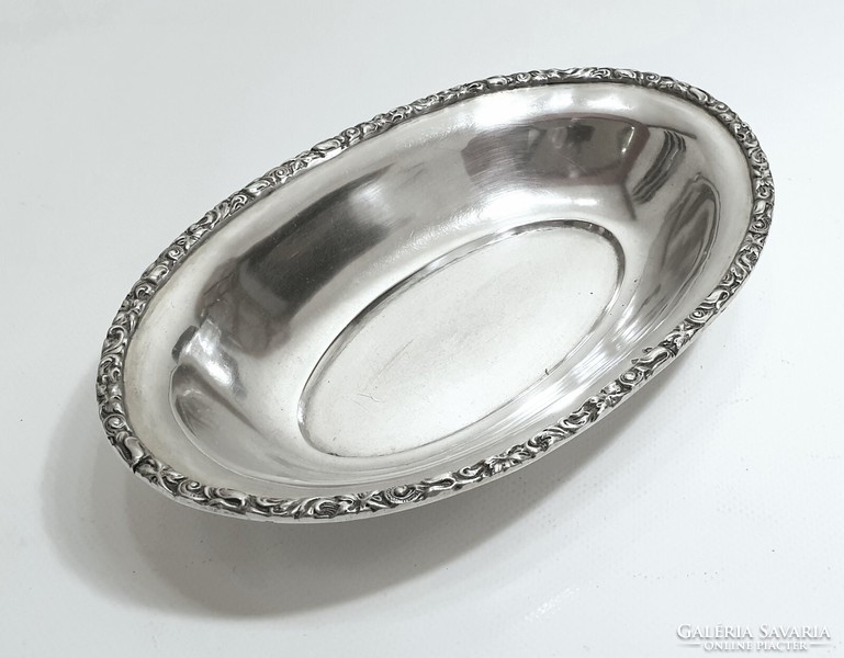 Silver bread offering oval bowl