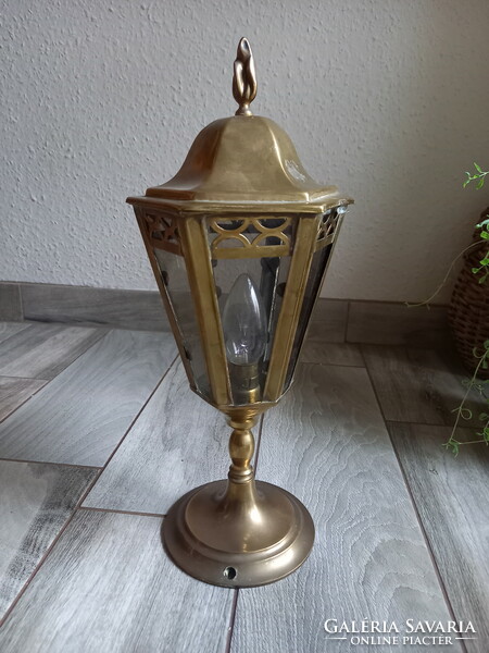 Wonderful old copper table lamp (38x15.5 cm)