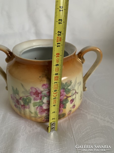 Vintage floral ceramic pot - mini flower pot with an inner diameter of 6 cm