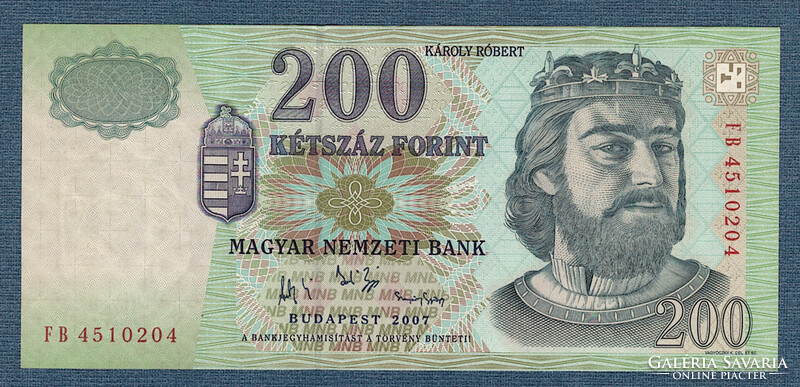 200 Forint 2007 FB Sorozat jelzéssel UNC