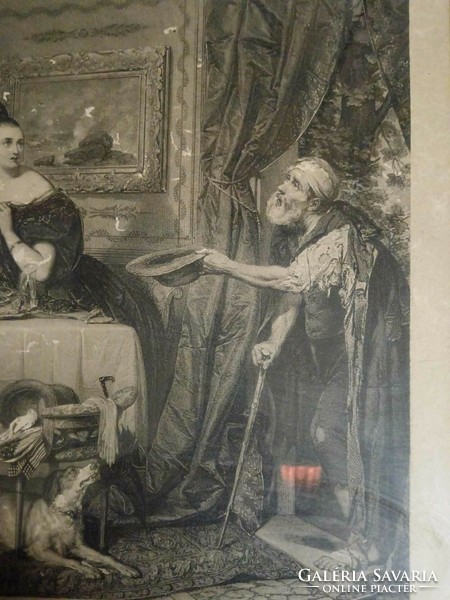 Nyomat, 19. századi, jelzett Franz Xaver Stöber 1838-ból, keretezve , papír kartontra kasírozva