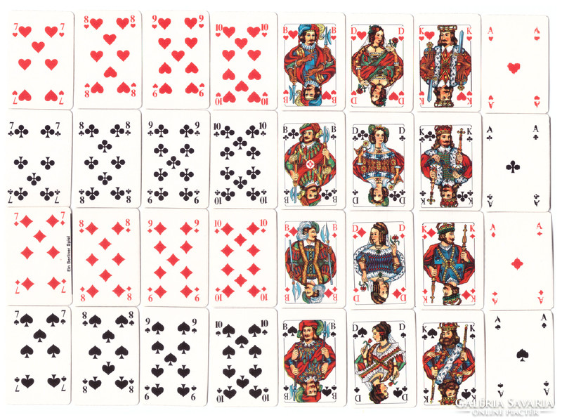 296. Mini card berliner spielkarten 32 cards around 1975 15 x 36 mm