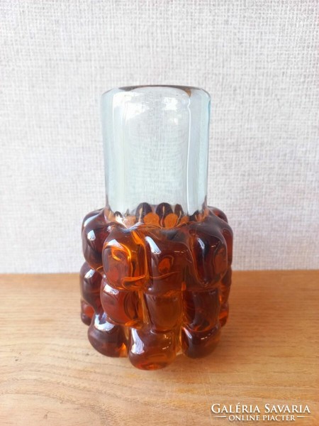 Rare retro Czech glass vase. Sklo union